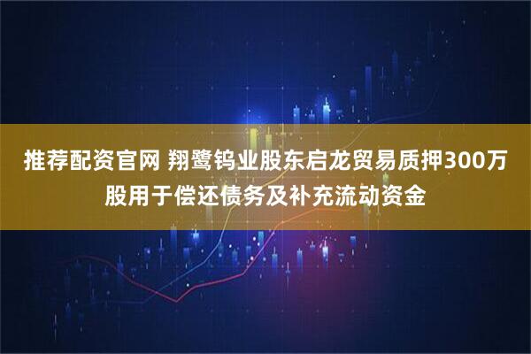 推荐配资官网 翔鹭钨业股东启龙贸易质押300万股用于偿还债务及补充流动资金