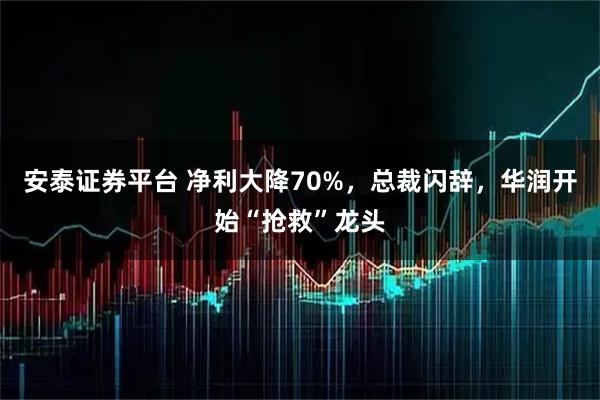 安泰证券平台 净利大降70%，总裁闪辞，华润开始“抢救”龙头